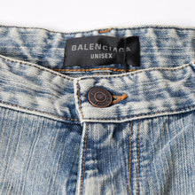 画像をギャラリービューアに読み込む, 極美品 BALENCIAGA バレンシアガ バギー ワイドレッグデニムパンツ 809360 TNW65 5760 インディゴブルー ジーンズ ブロンズ金具 中古 4a006358