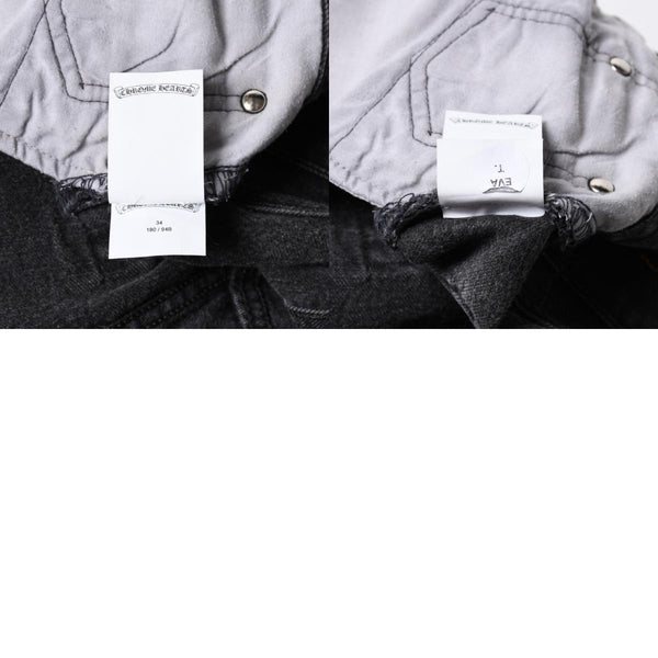 極美品 CHROME HEARTS クロムハーツ Levi's リーバイス 501 デニム ブラック クロスパッチ ラージクロス スモールクロス サイズ34 中古 4a006484