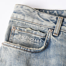 画像をギャラリービューアに読み込む, 極美品 BALENCIAGA バレンシアガ バギー ワイドレッグデニムパンツ 809360 TNW65 5760 インディゴブルー ジーンズ ブロンズ金具 中古 4a006358