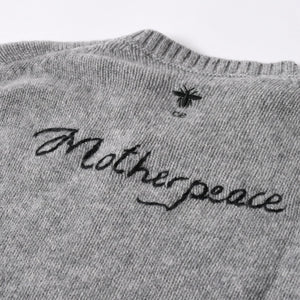 CHIRSTIAN DIOR Christian Dior 5 Swords Cashmere Sweater 8C24567ZL104 Maria Grazia Chiuri Pentagram Bee Embroidery Gray Yellow Good Condition Used 4a006391