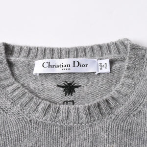 CHIRSTIAN DIOR Christian Dior 5 Swords Cashmere Sweater 8C24567ZL104 Maria Grazia Chiuri Pentagram Bee Embroidery Gray Yellow Good Condition Used 4a006391