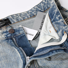 画像をギャラリービューアに読み込む, 極美品 BALENCIAGA バレンシアガ バギー ワイドレッグデニムパンツ 809360 TNW65 5760 インディゴブルー ジーンズ ブロンズ金具 中古 4a006358