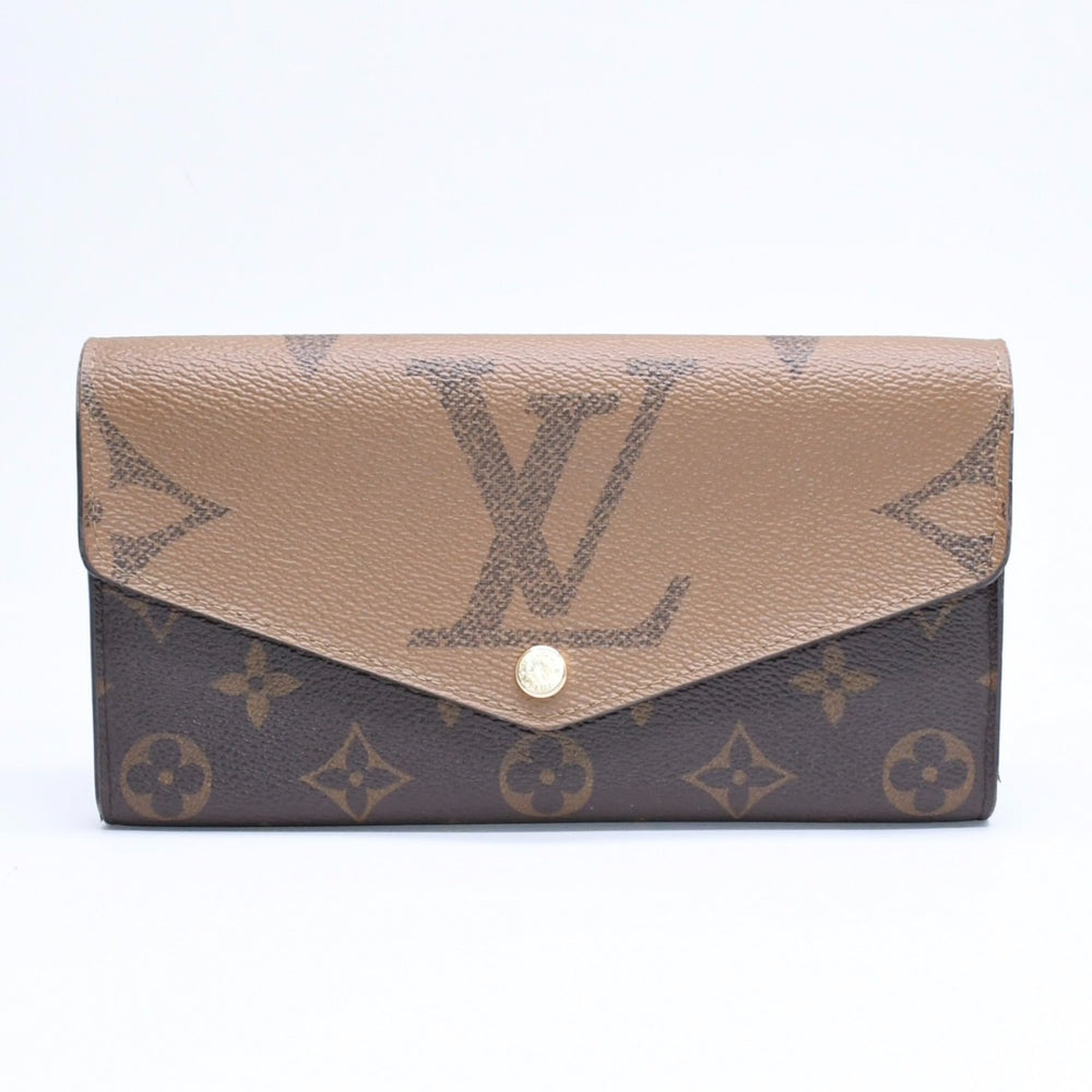 LOUIS VUITTON ルイヴィトン ポルトフォイユ サラ M80726 長財布 ロングウォレット ブラウン モノグラムキャンバス ジャイアントリバースキャンバス 良品 中古 4a006183