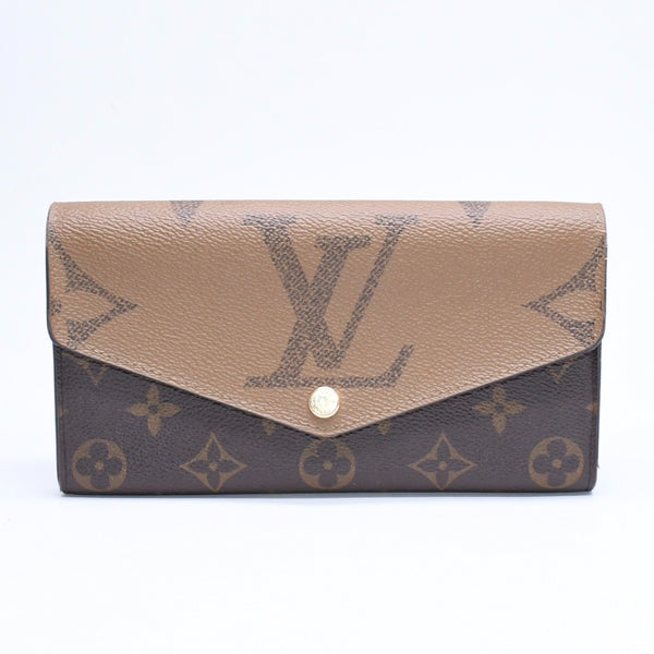 LOUIS VUITTON ルイヴィトン ポルトフォイユ サラ M80726 長財布 ロングウォレット ブラウン モノグラムキャンバス ジャイアントリバースキャンバス 良品 中古 4a006183