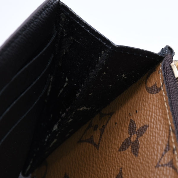 LOUIS VUITTON ルイヴィトン ポルトフォイユ サラ M80726 長財布 ロングウォレット ブラウン モノグラムキャンバス ジャイアントリバースキャンバス 良品 中古 4a006183