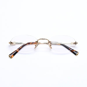 極美品 MIU MIU ミュウミュウ 眼鏡 メガネ アイウェア オーバル型 リムレスサングラス SMUA54 サイズ51◻︎20 中古 4a006475