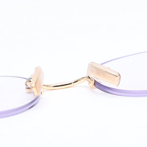 極美品 MIU MIU ミュウミュウ 眼鏡 メガネ アイウェア オーバル型 リムレスサングラス SMUA54 サイズ51◻︎20 中古 4a006475