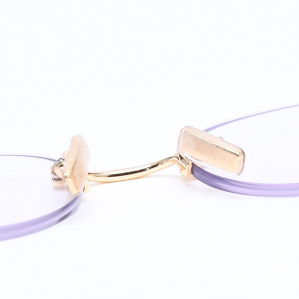 極美品 MIU MIU ミュウミュウ 眼鏡 メガネ アイウェア オーバル型 リムレスサングラス SMUA54 サイズ51◻︎20 中古 4a006475