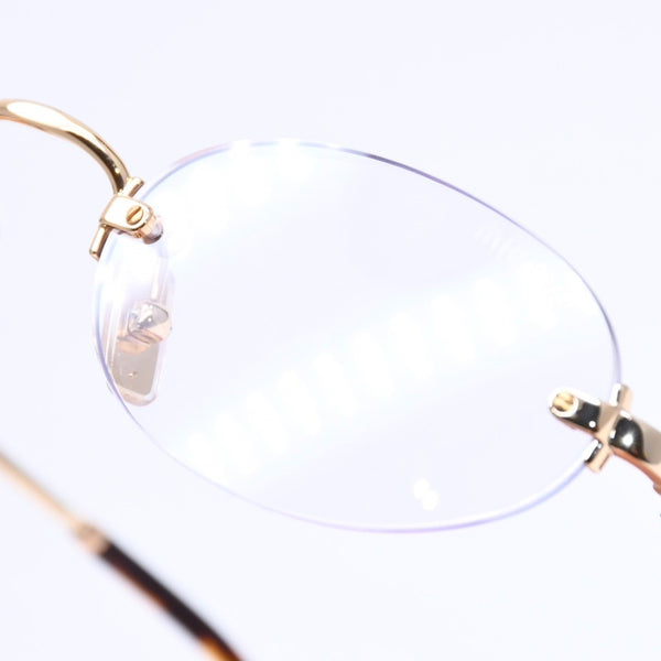 極美品 MIU MIU ミュウミュウ 眼鏡 メガネ アイウェア オーバル型 リムレスサングラス SMUA54 サイズ51◻︎20 中古 4a006475