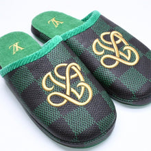 Load the image into the gallery viewer. 新品同様品 LOUIS VUITTON ルイヴィトン LV パレス ライン ミュール スリッパ サイズ3 ダミエパターン 1ACN7F グリーン 中古 4a006366
