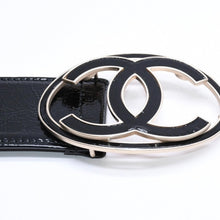 画像をギャラリービューアに読み込む, 新品同様品 CHANEL シャネル ココマーク バックル レザーベルト 04P刻印 メタルフレーム 小物 アクセサリー ブラック 中古 4a006369