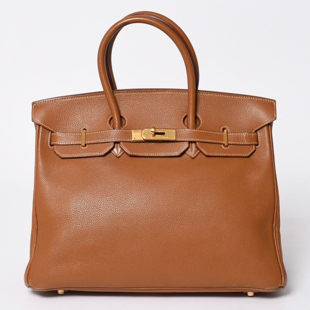 HERMES エルメス ハンドバッグ バーキン35 トゴ ゴールド ゴールド金具 □D刻印 美品 中古 4a006439