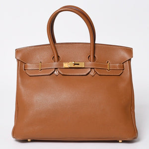 HERMES エルメス ハンドバッグ バーキン35 トゴ ゴールド ゴールド金具 □D刻印 美品 中古 4a006439