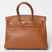 将图片加载到图库查看器中。 HERMES エルメス ハンドバッグ バーキン35 トゴ ゴールド ゴールド金具 □D刻印 美品 中古 4a006439