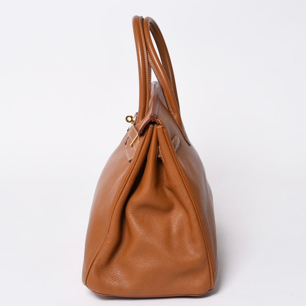HERMES エルメス ハンドバッグ バーキン35 トゴ ゴールド ゴールド金具 □D刻印 美品 中古 4a006439