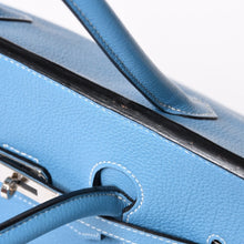 Load the image into the gallery viewer. 極美品 HERMES エルメス BIRKIN40 バーキン40 ハンドバッグ □O刻印 ブルージーン トゴ 内縫い 2011年製 シルバー金具 中古 4a006383