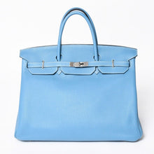 Load the image into the gallery viewer. 極美品 HERMES エルメス BIRKIN40 バーキン40 ハンドバッグ □O刻印 ブルージーン トゴ 内縫い 2011年製 シルバー金具 中古 4a006383
