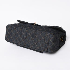 新品未使用 CHANEL シャネル デカマトラッセ38 Sフラップ Wチェーンショルダーバッグ ランダム番台 ココマーク デニム 中古 4a006419