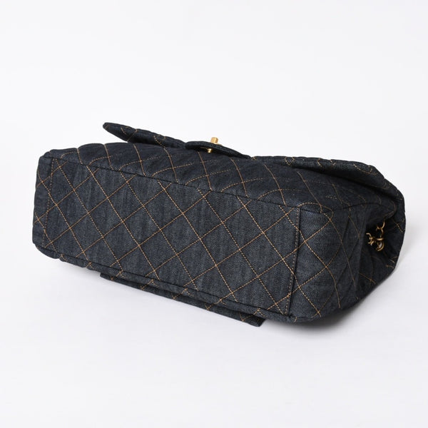 新品未使用 CHANEL シャネル デカマトラッセ38 Sフラップ Wチェーンショルダーバッグ ランダム番台 ココマーク デニム 中古 4a006419