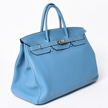 Load the image into the gallery viewer. 極美品 HERMES エルメス BIRKIN40 バーキン40 ハンドバッグ □O刻印 ブルージーン トゴ 内縫い 2011年製 シルバー金具 中古 4a006383