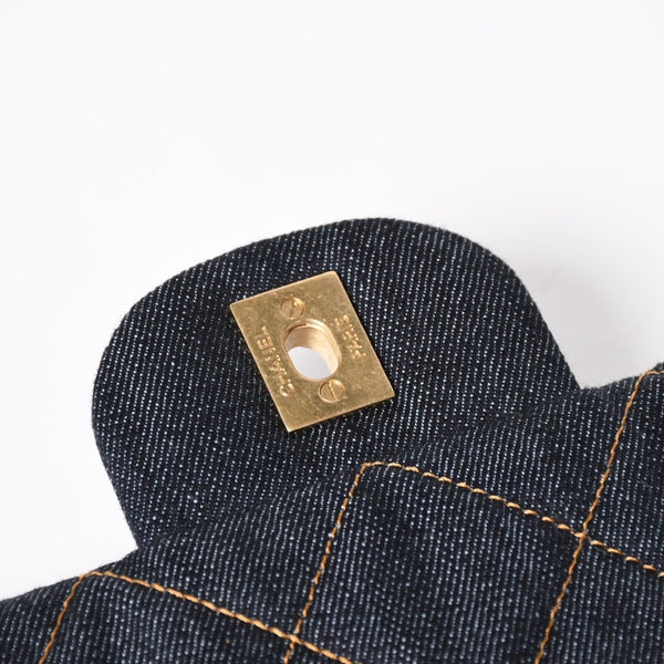 新品未使用 CHANEL シャネル デカマトラッセ38 Sフラップ Wチェーンショルダーバッグ ランダム番台 ココマーク デニム 中古 4a006419