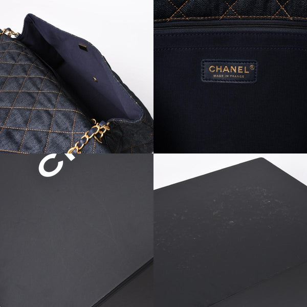 新品未使用 CHANEL シャネル デカマトラッセ38 Sフラップ Wチェーンショルダーバッグ ランダム番台 ココマーク デニム 中古 4a006419