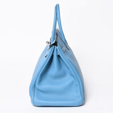 Load the image into the gallery viewer. 極美品 HERMES エルメス BIRKIN40 バーキン40 ハンドバッグ □O刻印 ブルージーン トゴ 内縫い 2011年製 シルバー金具 中古 4a006383