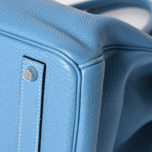 Load the image into the gallery viewer. 極美品 HERMES エルメス BIRKIN40 バーキン40 ハンドバッグ □O刻印 ブルージーン トゴ 内縫い 2011年製 シルバー金具 中古 4a006383