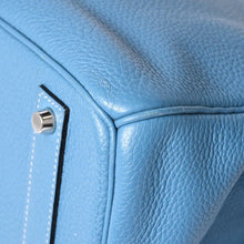 Load the image into the gallery viewer. 極美品 HERMES エルメス BIRKIN40 バーキン40 ハンドバッグ □O刻印 ブルージーン トゴ 内縫い 2011年製 シルバー金具 中古 4a006383