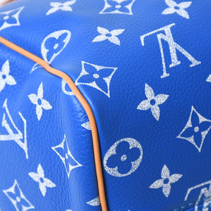 新品同様 LOUIS VUITTON ルイヴィトン スピーディ P9 バンドリエール 25 ボストンバッグ M24424 ブルー ホワイト 中古 4a006931