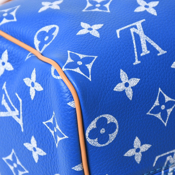 新品同様 LOUIS VUITTON ルイヴィトン スピーディ P9 バンドリエール 25 ボストンバッグ M24424 ブルー ホワイト 中古 4a006931