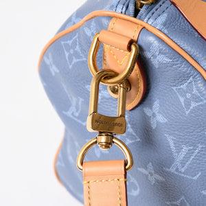 新品同様 LOUIS VUITTON ルイヴィトン スピーディ P9 バンドリエール 30 ハンドバッグ M28384 モノグラム シルクブルー 中古 4a006930