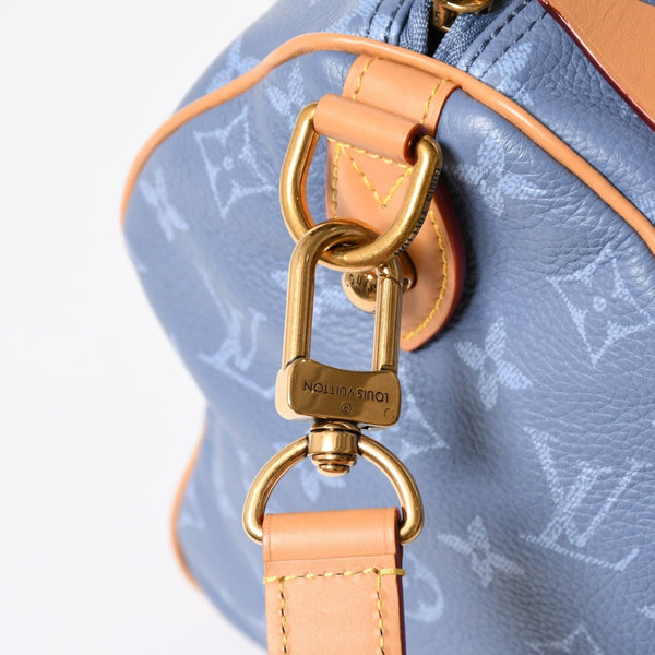 新品同様 LOUIS VUITTON ルイヴィトン スピーディ P9 バンドリエール 30 ハンドバッグ M28384 モノグラム シルクブルー 中古 4a006930
