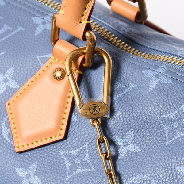 新品同様 LOUIS VUITTON ルイヴィトン スピーディ P9 バンドリエール 30 ハンドバッグ M28384 モノグラム シルクブルー 中古 4a006930
