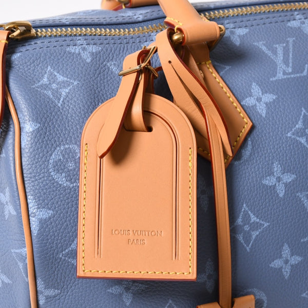 新品同様 LOUIS VUITTON ルイヴィトン スピーディ P9 バンドリエール 30 ハンドバッグ M28384 モノグラム シルクブルー 中古 4a006930