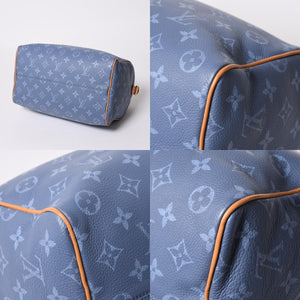 新品同様 LOUIS VUITTON ルイヴィトン スピーディ P9 バンドリエール 30 ハンドバッグ M28384 モノグラム シルクブルー 中古 4a006930
