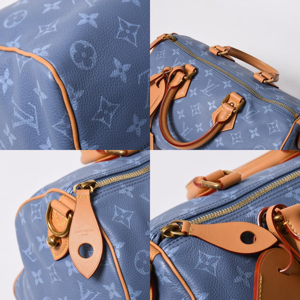 新品同様 LOUIS VUITTON ルイヴィトン スピーディ P9 バンドリエール 30 ハンドバッグ M28384 モノグラム シルクブルー 中古 4a006930