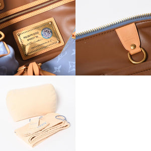 新品同様 LOUIS VUITTON ルイヴィトン スピーディ P9 バンドリエール 30 ハンドバッグ M28384 モノグラム シルクブルー 中古 4a006930