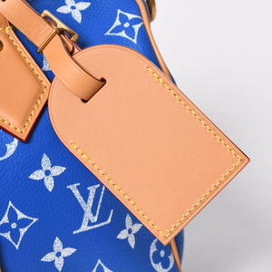 新品同様 LOUIS VUITTON ルイヴィトン スピーディ P9 バンドリエール 25 ボストンバッグ M24424 ブルー ホワイト 中古 4a006931