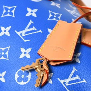 新品同様 LOUIS VUITTON ルイヴィトン スピーディ P9 バンドリエール 25 ボストンバッグ M24424 ブルー ホワイト 中古 4a006931