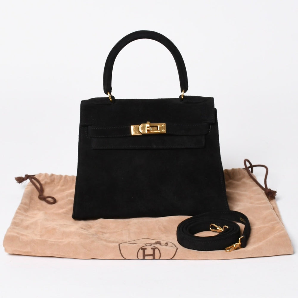 極美品 エルメス HERMES ミニケリー 20 ドブリスブラック ゴールド金具 外縫い 2WAY ショルダーバッグ 中古 4a006395