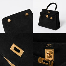 Load the image into the gallery viewer. 極美品 エルメス HERMES ミニケリー 20 ドブリスブラック ゴールド金具 外縫い 2WAY ショルダーバッグ 中古 4a006395