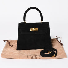 Load the image into the gallery viewer. 極美品 エルメス HERMES ミニケリー 20 ドブリスブラック ゴールド金具 外縫い 2WAY ショルダーバッグ 中古 4a006395