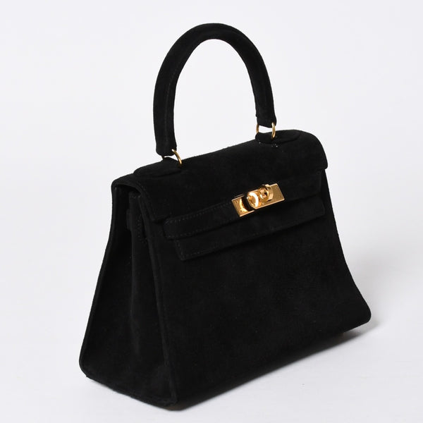 極美品 エルメス HERMES ミニケリー 20 ドブリスブラック ゴールド金具 外縫い 2WAY ショルダーバッグ 中古 4a006395