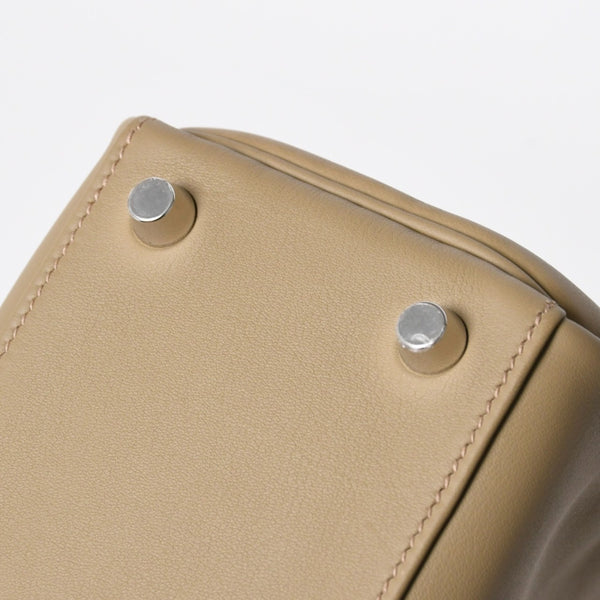 新品同様 HERMES エルメス ケリー25 2WAY ショルダーバッグ W刻印 ヴォースイフト ベージュマルファ シルバー金具 中古 4a006145