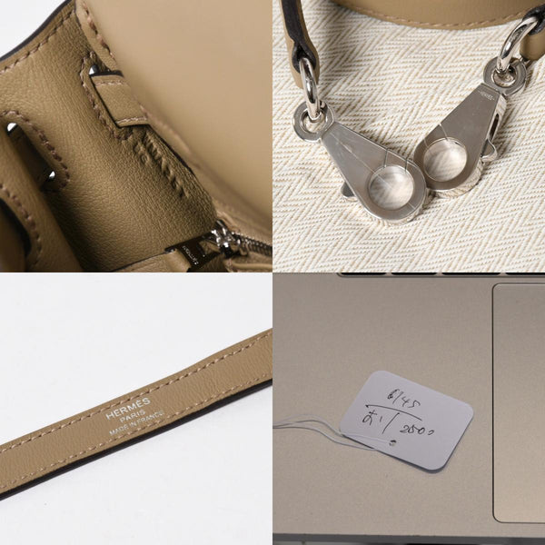 新品同様 HERMES エルメス ケリー25 2WAY ショルダーバッグ W刻印 ヴォースイフト ベージュマルファ シルバー金具 中古 4a006145