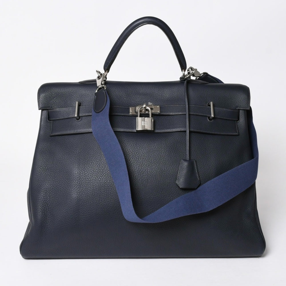 極美品 HERMES エルメス ケリー 50 ハンドバッグ ブルーインディゴ トゴ シルバー金具 中古 4a006446