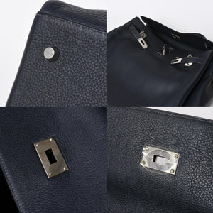 極美品 HERMES エルメス ケリー 50 ハンドバッグ ブルーインディゴ トゴ シルバー金具 中古 4a006446