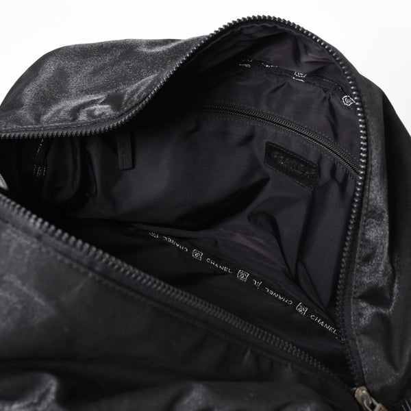CHANEL シャネル スポーツライン ボストンバッグ ハンドバッグ キルティング 10番台 ブラック シルバー金具 美品 中古 4a006406