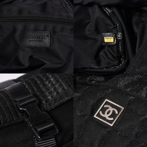 CHANEL シャネル スポーツライン ボストンバッグ ハンドバッグ キルティング 10番台 ブラック シルバー金具 美品 中古 4a006406